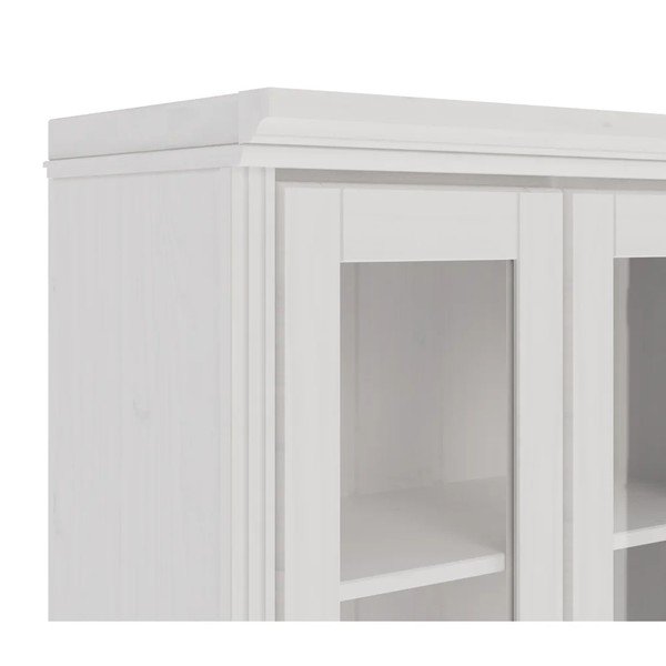 Vetrina bianca in pino massiccio 74x223x37 cm Anita – Støraa-image-4