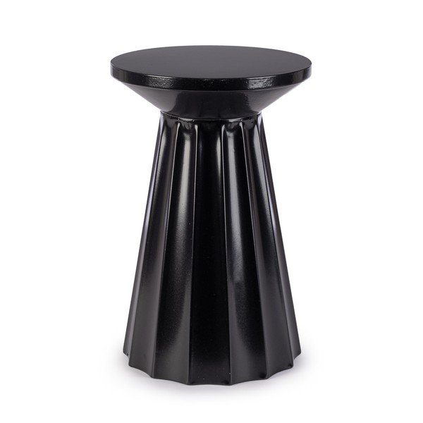 Tavolino da salotto rotondo nero lucido in acciaio ø 30 cm Adelya – Yes Everyday