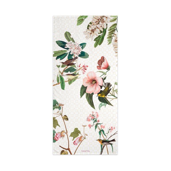 Asciugamano bianco 70x150 cm Blooming - Happy Friday