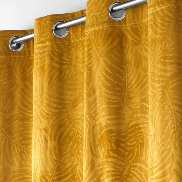 Tenda di velluto giallo 140x240 cm Analia - douceur d'intérieur-image-1