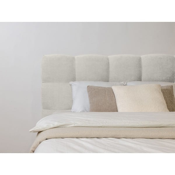 Letto matrimoniale imbottito grigio chiaro rete inclusa 180x200 cm Kumo - Bobochic Paris-image-4