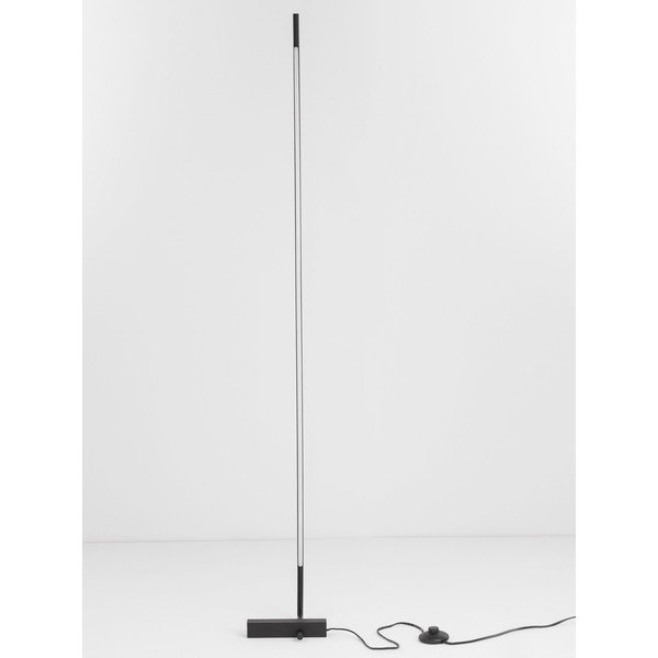 Lampada da terra LED nera in metallo con paralume in vetro acrilico (altezza totale 140 cm) Raccio – Nova Luce-image-4