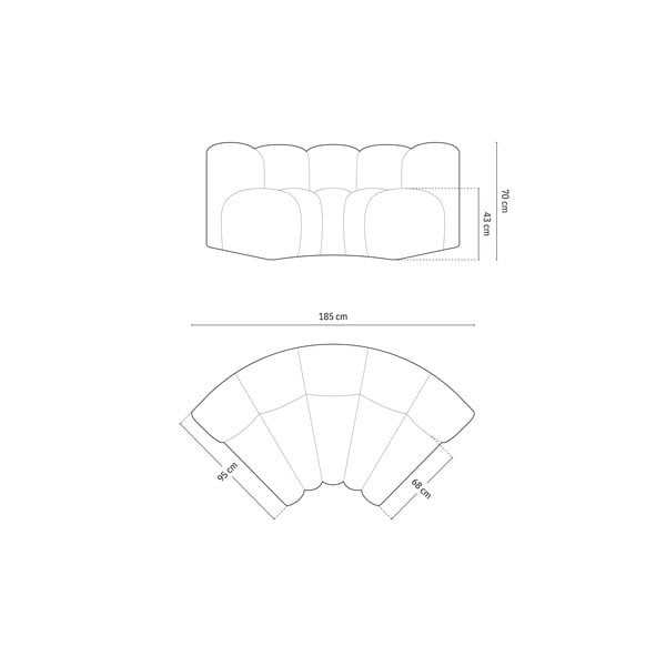 Parte divano componibile color crema con rivestimento in ciniglia e composizione variabile Lupine – Micadoni -image-4
