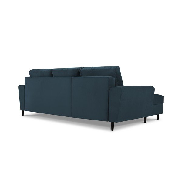 Divano letto angolare in velluto a coste blu scuro, angolo sinistro Jazz - Kooko Home-image-4