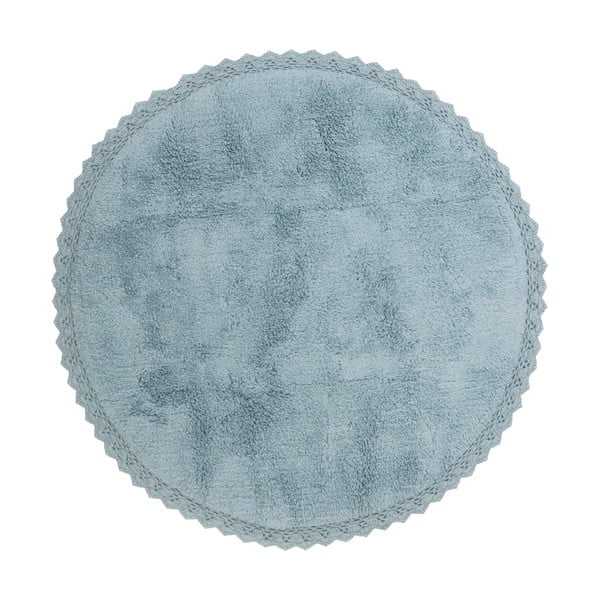 Tappeto blu in cotone fatto a mano, ø 110 cm Perla - Nattiot