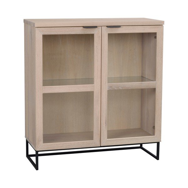 Vetrina in legno di quercia di colore naturale 95x105 cm Everett - Rowico-image-2