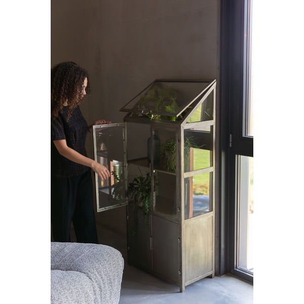 Vetrina grigia in metallo 64x151x35 cm Monviso – Dutchbone-image-1