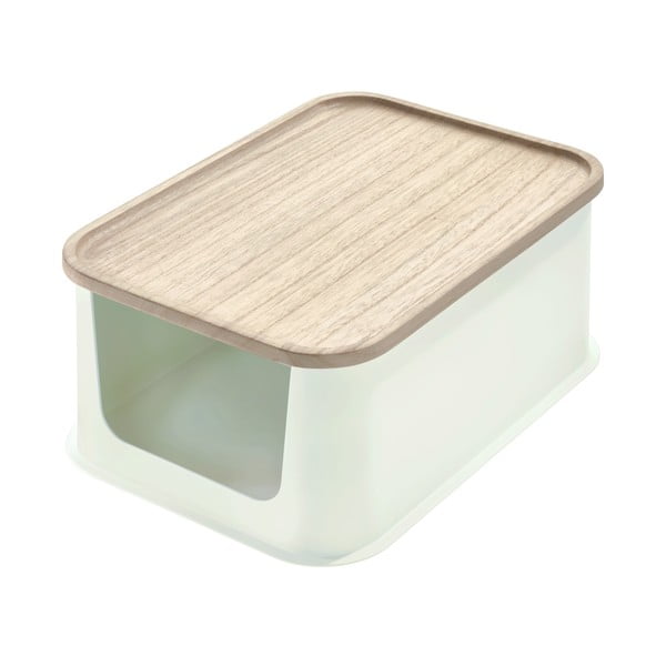 Scatola bianca con coperchio in legno di paulownia Aperto, 21,3 x 30,2 cm Eco - iDesign