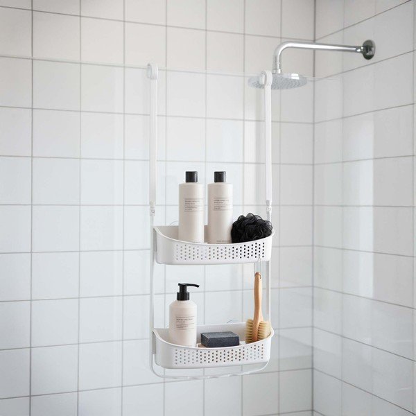 Mensola da bagno da appendere bianco opaco in plastica Vesper – douceur d'intérieur-image-2