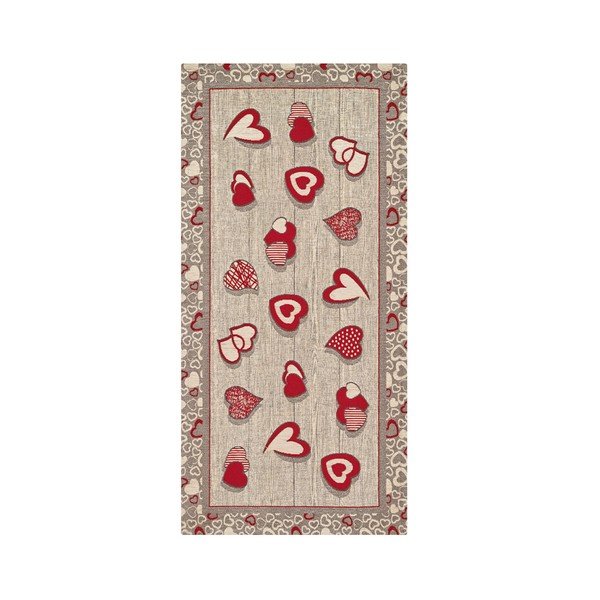 Vysoce odolný kuchyňský koberec Webtappeti Lovely Rosso, 55 x 240 cm