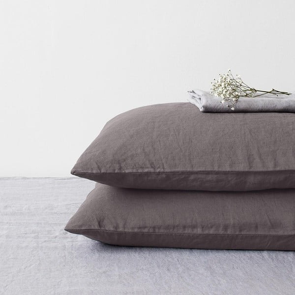 Federa di lino grigio scuro , 70 x 90 cm Dark Grey - Linen Tales