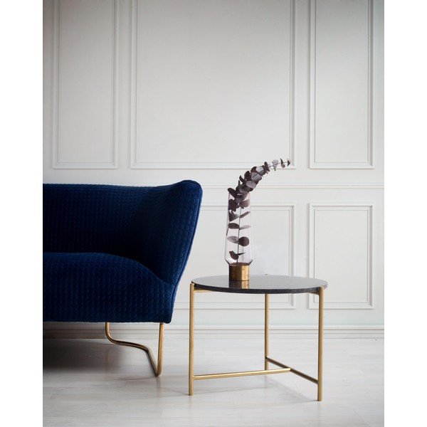 Tavolino rotondo in marmo nero ø 50 cm Morgans - Really Nice Things-image-1