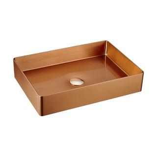 Lavabo color rame in acciaio inox 50x35 cm Aurum – Sapho