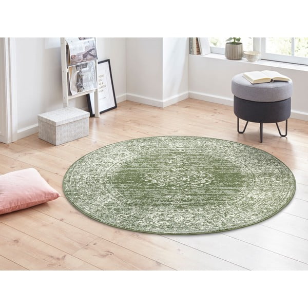 Tappeto rotondo verde ø 160 cm Méridional - Hanse Home-image-1