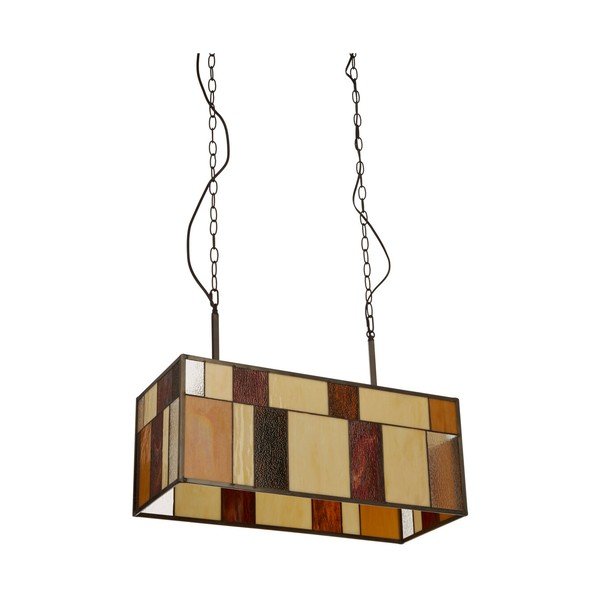 Lampadario in metallo con paralume in vetro Waldorf – Premier Housewares-image-4