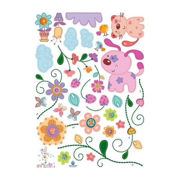 Adesivo murale Animali colorati e albero - Ambiance-image-1