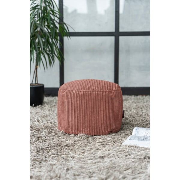 Puof a sacco color mattone con rivestimento in velluto a coste Mini – SLOWDOWN-image-1