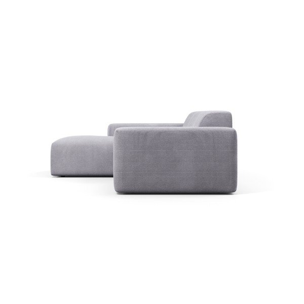 Divano angolare in velluto a coste grigio chiaro, 250 cm, angolo sinistro Karen - Marie Claire Home-image-4