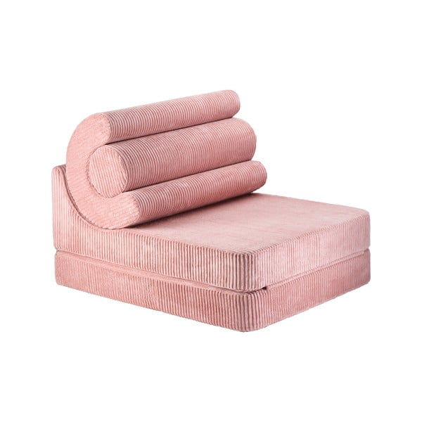 Poltrona per bambini rosa con rivestimento in velluto a coste Flipster – Wigiwama