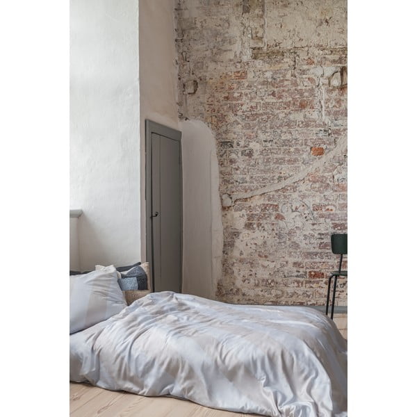 Biancheria da letto singola in cotone satin grigio chiaro-beige 140x200 cm Diagonal - Mette Ditmer Denmark-image-4