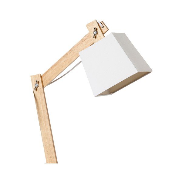 Lampada da tavolo bianca con struttura in legno Erasmo - SULION-image-2