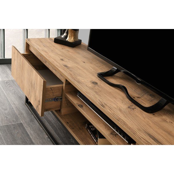 Tavolo TV in pino decorato, larghezza 180 cm Belinda - Kalune Design-image-4