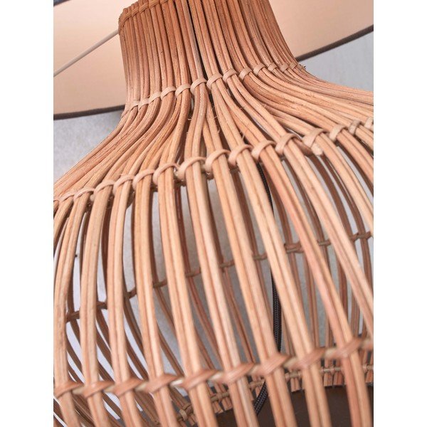 Lampada da tavolo con paralume in tessuto grigio scuro naturale (altezza 60 cm) Kalahari - Good&Mojo-image-4