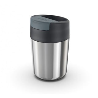 Tazza da viaggio in argento lucido blu scuro 340 ml Sipp - Joseph Joseph