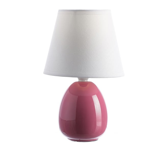 Lampada da tavolo in ceramica rosa scuro con paralume in tessuto (altezza 25 cm) - Casa Selección