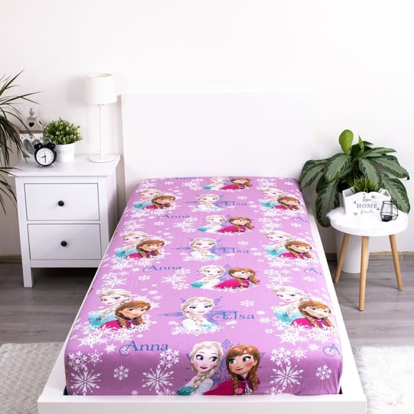Lenzuolo con angoli per bambini in cotone per letto singolo 90x200 cm Frozen – Jerry Fabrics-image-2