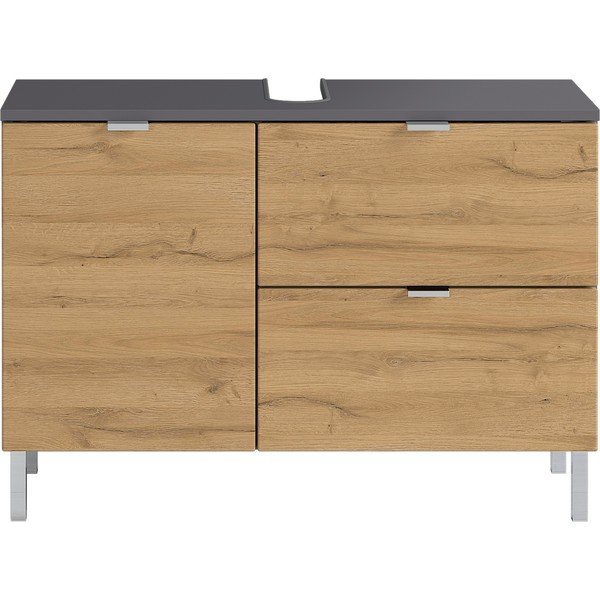 Mobile grigio sotto il lavabo in rovere 80x56 cm Mauresa - Germania-image-2