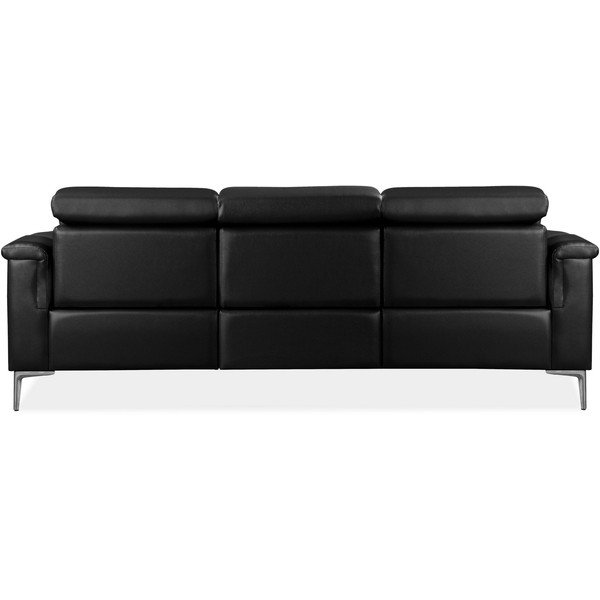 Divano nero in similpelle 222 cm Lund - Støraa-image-3