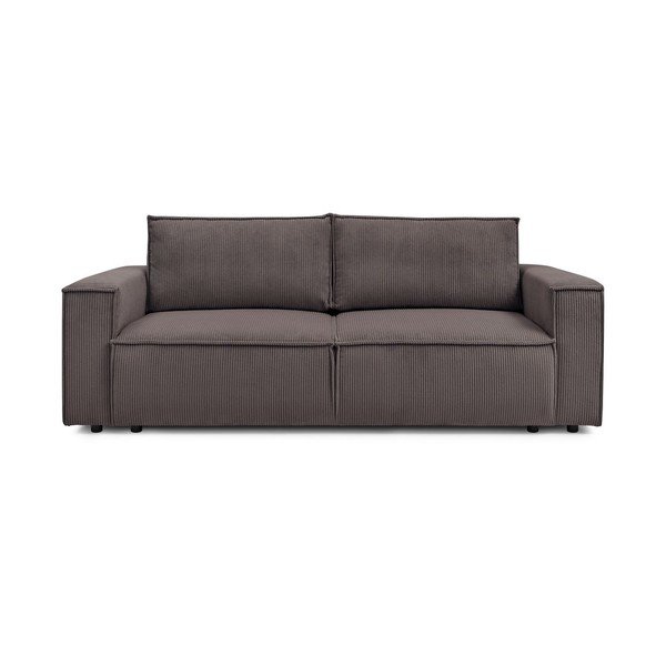 Divano grigio tortora allungabile con rivestimento in velluto a coste 245 cm Nihad – Bobochic Paris