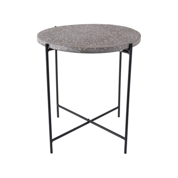 Šedý odkládací stolek Leitmotiv Terrazzo