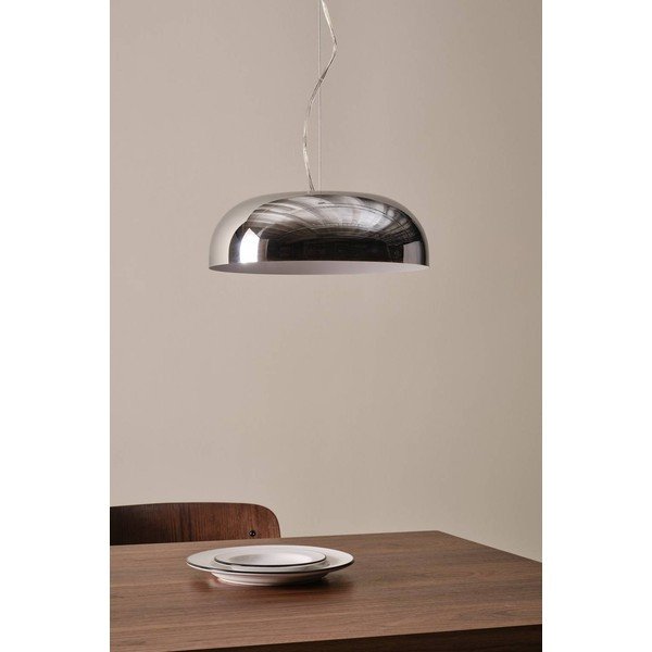 Lampadario color argento lucido in acciaio ø 35 cm Ragge – Jotex-image-2