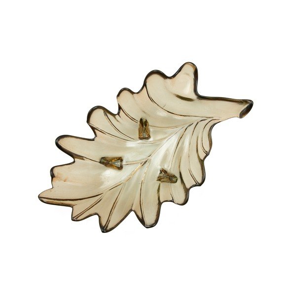 Ciotola in vetro riciclato grigio Foglia, 33 x 20 cm - Mauro Ferretti-image-4