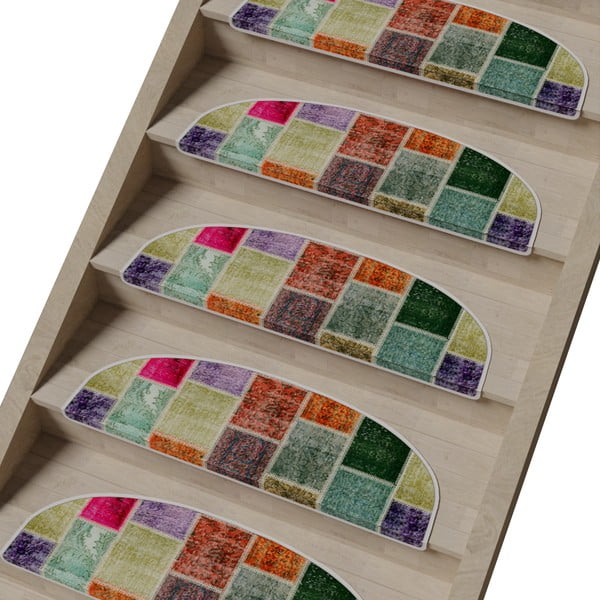 Gradini per scale in set da 16 pezzi 20x65 cm Patchwork - Vitaus-image-1