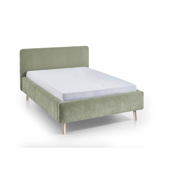 Letto matrimoniale imbottito verde chiaro con rete inclusa 120x200 cm Mattis – Meise Möbel