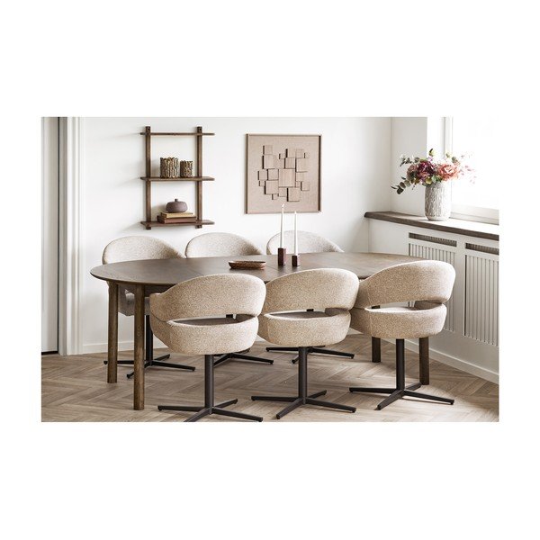 Tavolo da pranzo rotondo con effetto rovere allungabile con estensione 120x220 cm Bundaberg – House Nordic-image-3