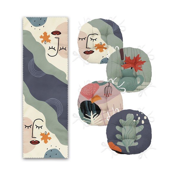 Set di 4 sedute e tavolo - Mila Home