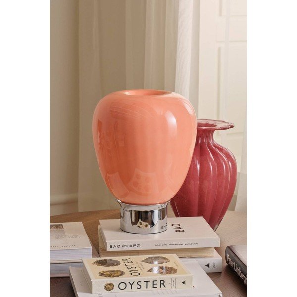 Lampada da tavolo rosa/color argento lucido in vetro (altezza totale 34 cm) Balloon – Ellos Home-image-2