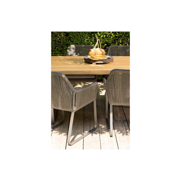Sedia da giardino in metallo nero e grigio Plaza - Exotan-image-1