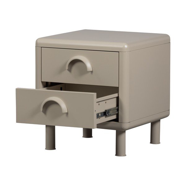 Comodino beige in metallo Rune – WOOOD-image-2