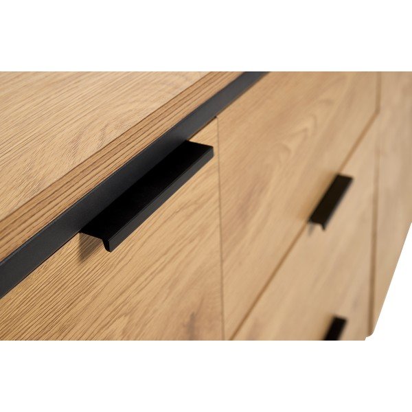 Cassettiera di colore naturale con effetto rovere 155x81x45 cm Cesura – Unique Furniture-image-3