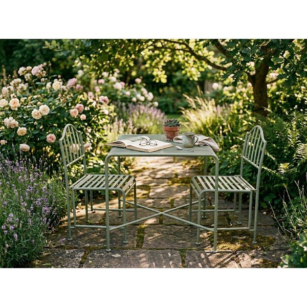 Sedia da esterno verde in metallo – Esschert Design-image-1