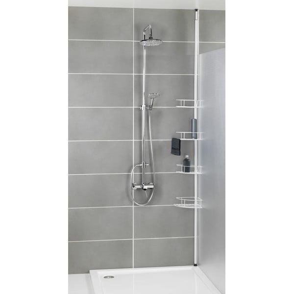 Mensola telescopica angolare in acciaio inox bianco per il bagno Dolcedo - Wenko-image-1