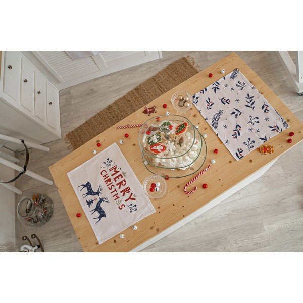 Tovagliette di stoffa natalizie in set da 2 45x35 cm Merry Blue Christmas - Butter Kings-image-1