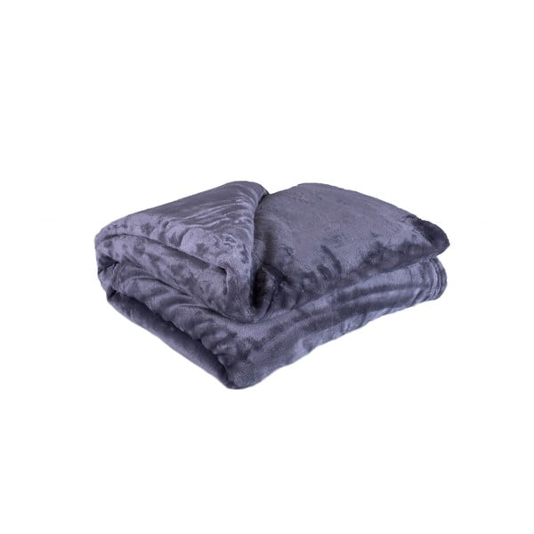 Coperta in micropile grigio scuro Ambra, 200 x 220 cm - My House