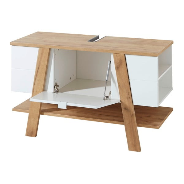 Mobile bianco sotto il lavabo in rovere 111x67 cm Novolino - Germania-image-3