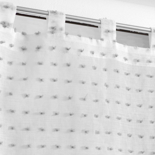Set di 2 tende in voile bianco 60x90 cm Pomponella - douceur d'intérieur-image-1